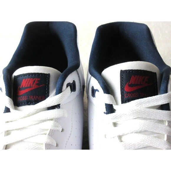 Nike Men's Cross Trainer Low Leather Shoes White Gym Red Obsidian Sizes NIB - Picture 6 of 6